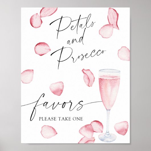 Poster Rose Prosecco - faveurs de la mariée s'il vous pla (Devant)