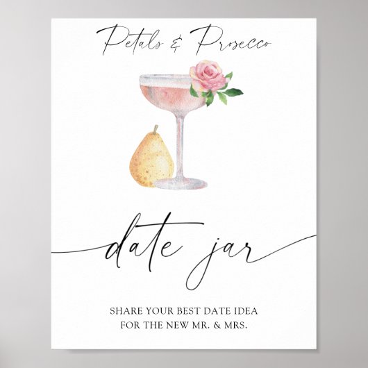 Poster Rose Prosecco - idées de la nuit du jour. Nuptiale (Devant)