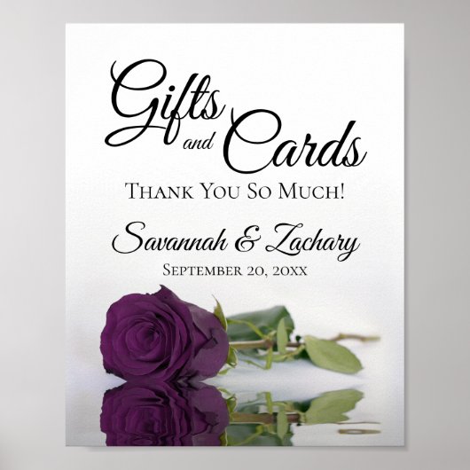 Poster Rose prune classe Gifts & Cartes Panneau de mariag (Devant)