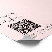 Poster Rose QR Code Blanc S'Il Vous Plaît Profitez De Not (Coin)