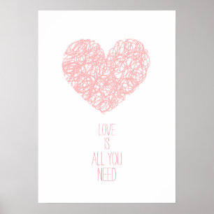 Poster Rose Quarts Love Is All You Need Valentine's day