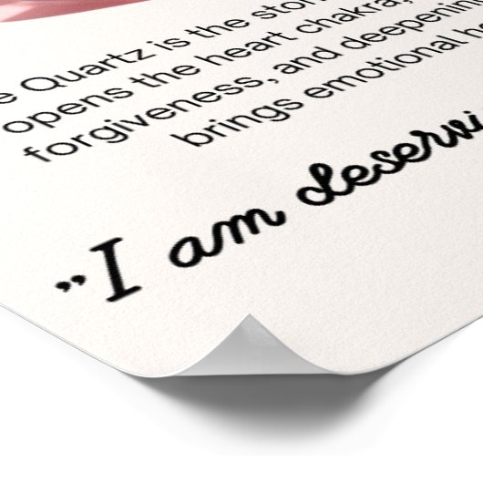 Poster Rose Quartz Pierre Crystal Signification (Coin)