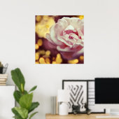 Poster Rose romantique et Bokeh jaune doré (Bureau à domicile)