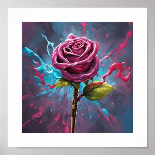 Poster Rose rose (Devant)