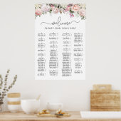 Poster Rose rose Alphabétique Doux 16 Seating Chart (Cuisine)