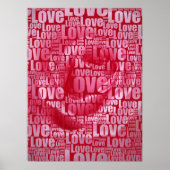 Poster Rose rose chaud Personnalisé Image Love Typographi (Devant)