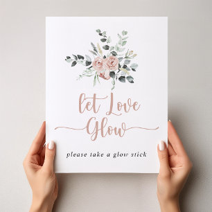 Poster Rose rose classique Dusty Floral Laisser l'amour b