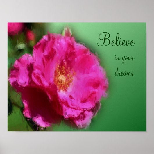 Poster Rose Rose Croire Inspirationnel (Devant)