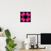 Poster Rose rose dans le miroir en pleine fleur Abstrait (Bureau à domicile)