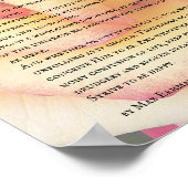 Poster Rose rose et jaune et poème Desiderata (Coin)