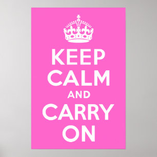 Poster Rose rose Gardez le calme et continuer
