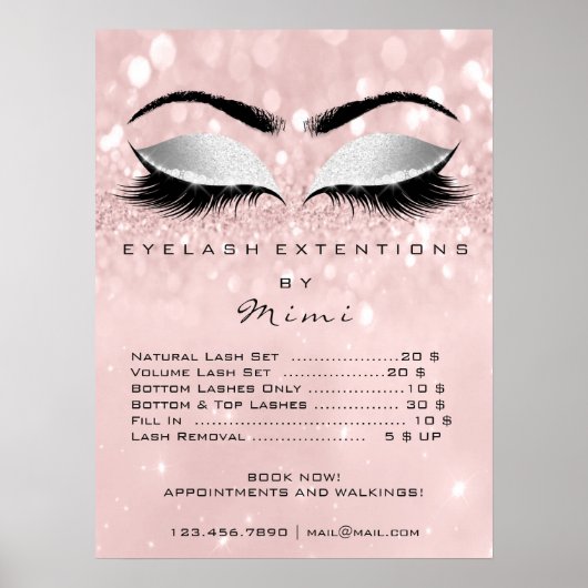 Poster Rose Rose Grey Peau Maquillage Yeux Prix (Devant)