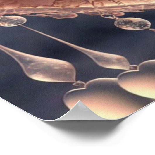 Poster Rose Rose Hiver Scène Verre Coeur (Coin)