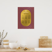 Poster Rose Rose & Or Arc moderne Mariage Arc Carte de si (Cuisine)