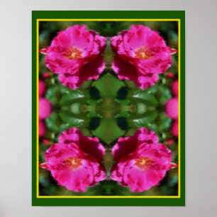 Poster Rose rose Peinture Abstraite Fleur Art