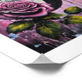 Poster Rose rose pleine lune (Coin)