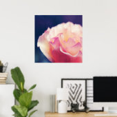 Poster Rose rose romantique sur toile Macro abstrait (Bureau à domicile)