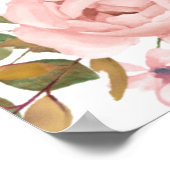 Poster Rose Rose Rose Blush Floral Mariage L'amour est do (Coin)