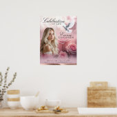 Poster Rose rose Roses et Rose Gold Funérailles signe d'a (Cuisine)