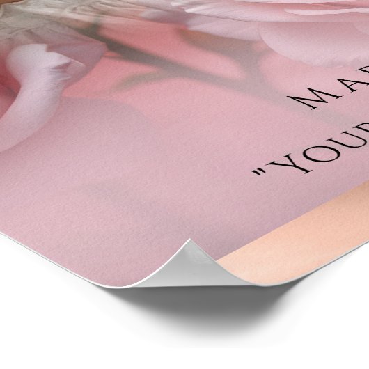 Poster Rose rose Roses et Rose Gold Funérailles signe d'a (Coin)