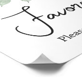 Poster Rose rose rousse C'est une fille Baby shower Faveu (Coin)