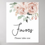 Poster Rose rose rousse C'est une fille Baby shower Faveu (Devant)