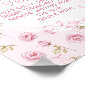Poster Rose  rose Vintage Baby shower Pacifique (Coin)