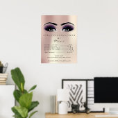Poster Rose Rose Violet Peau Maquillage Yeux Lashes Prix (Bureau à domicile)