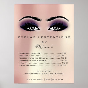 Poster Rose Rose Violet Peau Maquillage Yeux Lashes Prix