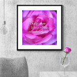 Poster Rose rose violet photo Croire en citation magique<br><div class="desc">"Ceux qui ne croient pas à la magie ne la trouveront jamais." Une photo de fond d'une rose violet vif vous donne envie de vous sentir inspirée. Prenez le temps de vous détendre et de respirer la beauté de ce poster photo rose géant. Des fleurs fraîches me font toujours sourire....</div>