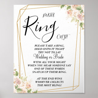 Poster rose Roses Placer un anneau de la nuptiale de douc