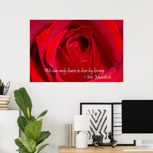 Poster Rose rouge (Bureau à domicile)