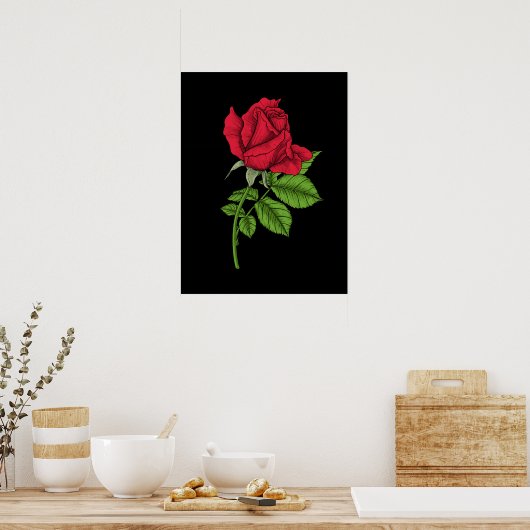 Poster Rose rouge (Cuisine)