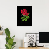 Poster Rose rouge (Bureau à domicile)
