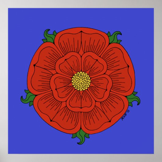 Poster Rose rouge de Lancaster (Devant)