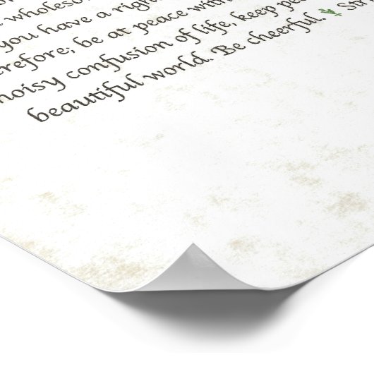 Poster Rose rouge DESIDERATA (Coin)