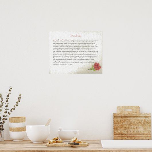 Poster Rose rouge DESIDERATA (Cuisine)