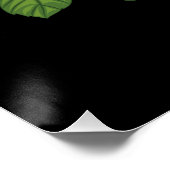 Poster Rose rouge et marguerites Fond noir (Coin)