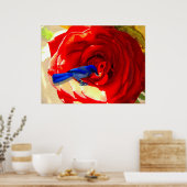 Poster Rose rouge et Oiseau bleu (Cuisine)