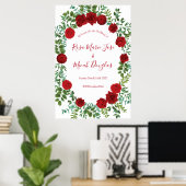 Poster Rose rouge Mariage élégant classique (Bureau à domicile)
