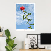 Poster Rose rouge simple (Bureau à domicile)