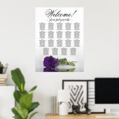 Poster Rose Royale Pourpre 19 Plan de Table de Mariage (Bureau à domicile)
