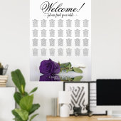 Poster Rose Royale Pourpre 28 Plan de Table de Mariage (Bureau à domicile)