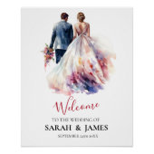 Poster Rose Rustique Bohème Fleurs de Mariage (Devant)