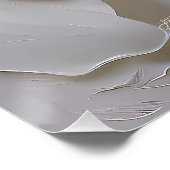 Poster Rose Sculptée - Blanc sur Blanc (Coin)