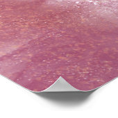 Poster Rose simple  or marbre Aquarelle invitation (Coin)