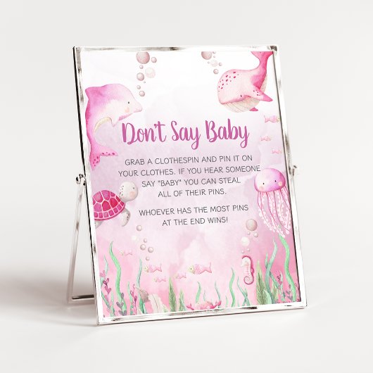 Poster Rose sous l'eau Douche Ne dites pas Panneau de béb