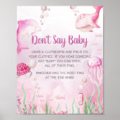 Poster Rose sous l'eau Douche Ne dites pas Panneau de béb (Devant)