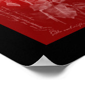 Poster Rose sur l'affiche rouge (Coin)