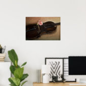 Poster Rose sur violon (Bureau à domicile)